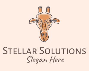 Giraffe Head Safari logo design