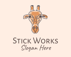 Giraffe Head Safari logo design