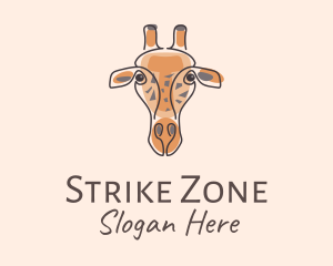 Giraffe Head Safari logo design