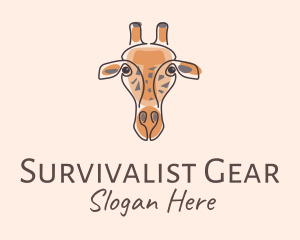 Giraffe Head Safari logo design