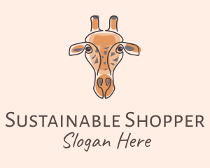 Giraffe Head Safari logo design