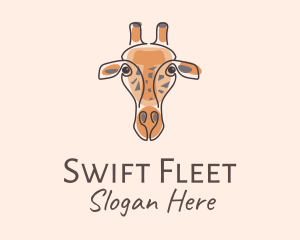 Giraffe Head Safari logo design