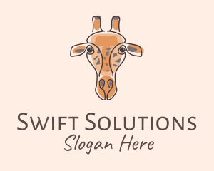 Giraffe Head Safari logo design