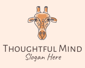 Giraffe Head Safari logo design