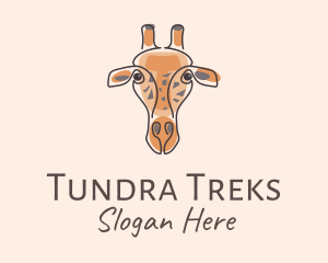 Giraffe Head Safari logo design