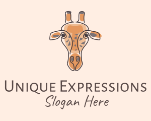 Giraffe Head Safari logo design