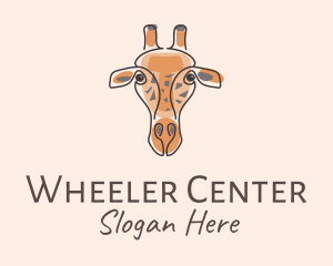 Giraffe Head Safari logo design