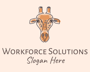 Giraffe Head Safari logo design