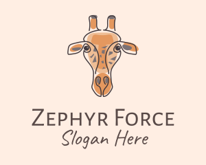 Giraffe Head Safari logo design