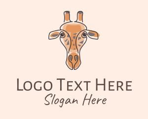 Tall - Giraffe Head Safari logo design