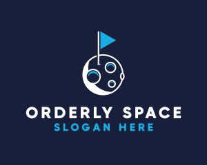 Moon Space Flag logo design