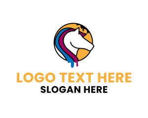 Graphics - Horse Paint Drip logo design