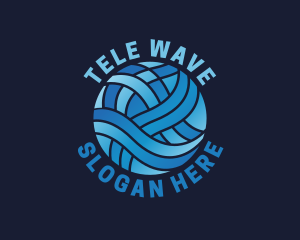 Gradient Waves Globe logo design