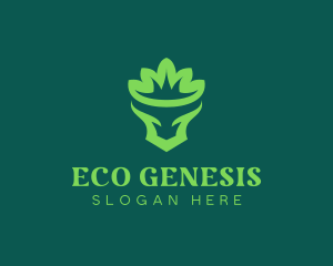 Eco Bull Crown logo design