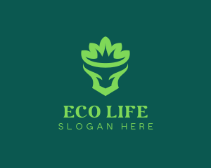 Eco Bull Crown logo design