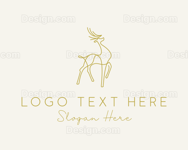 Gold Deer Monoline Logo