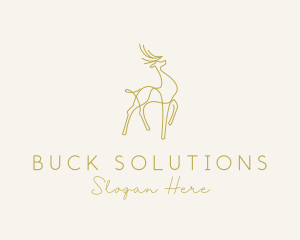 Gold Deer Monoline logo design