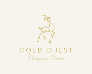 Gold Deer Monoline logo design