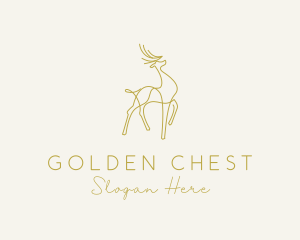 Gold Deer Monoline logo design