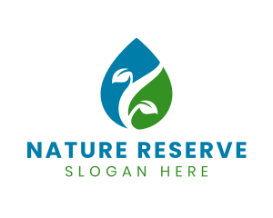 Natural Plant Droplet logo design