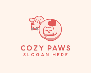 Cute Cat Dog logo design