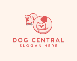 Cute Cat Dog logo design