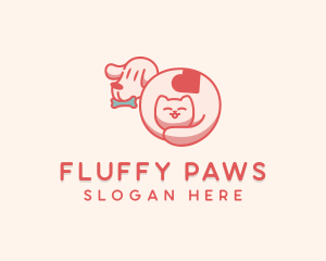 Cute Cat Dog logo design