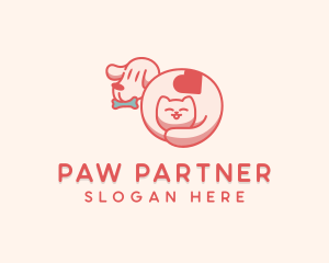 Cute Cat Dog logo design