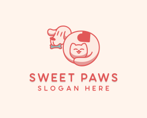 Cute Cat Dog logo design