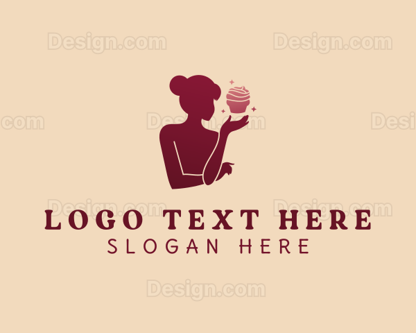 Fancy Woman Cupcake Logo