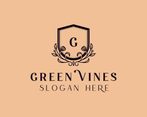 Floral Vines Shield logo