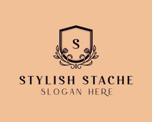 Floral Vines Shield logo design