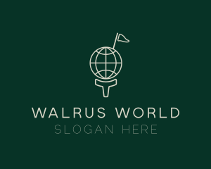 Golf World Tee logo design