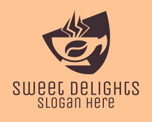  Coffee Brown Shield logo design