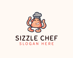 Octopus Kitchen Chef  logo design