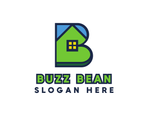 Blue Green House B logo design