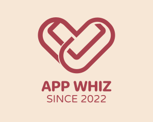 Heart Dating Clip App logo design