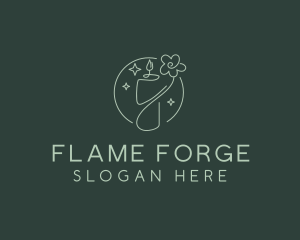 Floral Wellness Candle logo design