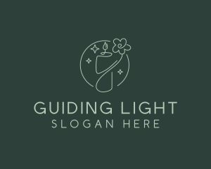 Floral Wellness Candle logo design