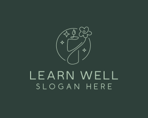 Floral Wellness Candle logo design