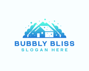 Clean Pressure Wash Bubble logo design