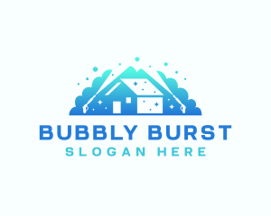 Clean Pressure Wash Bubble logo design