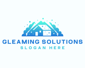 Clean Pressure Wash Bubble logo design