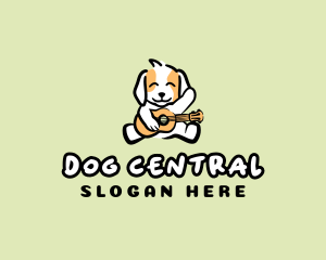 Dog Puppy Guitar logo design