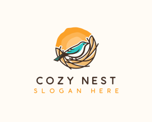 Bird Animal Nest logo design