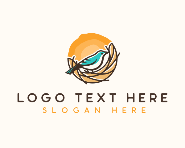 Bird Animal Nest logo