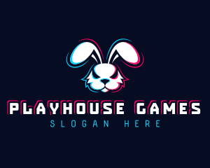 Glitch Gaming Bunny logo design