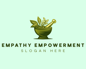 Mortar Herbal Medicine logo design