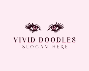 Eyelashes Beauty Cosmetics logo design