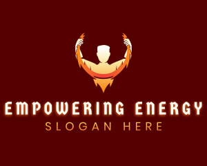 Human Lightning Power logo design